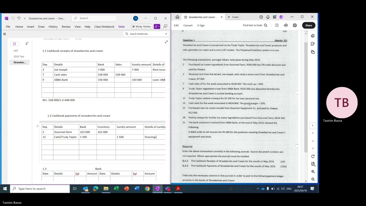 LU4-cash transactions- Strawberries and cream Part 1