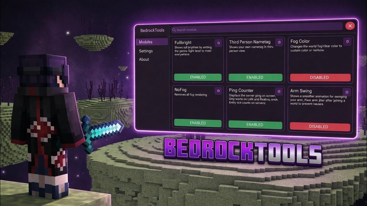 BedrockTools для MCPE 26.12 | Лучший инструмент для PVP в Minecraft | LeviLauncher