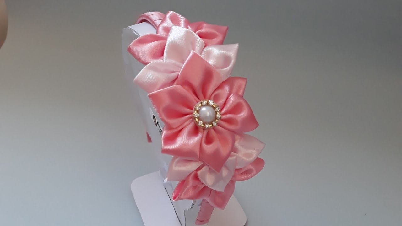 Tiara de flor na fita n°9