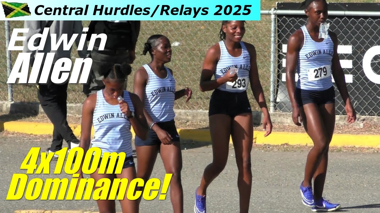 Dominant Edwin Allen High Rules The Girls 4x100m Finals | Central Hurdles/Relays 2025