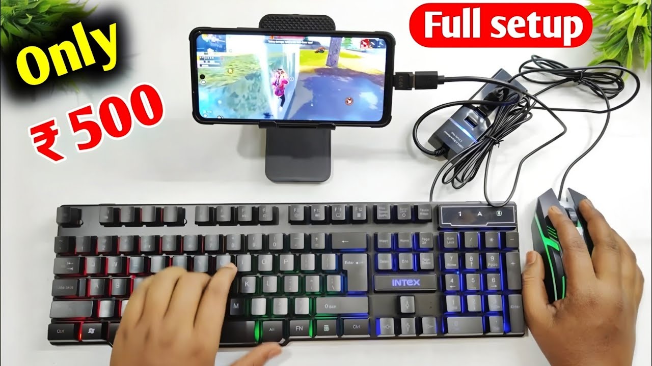 ₹500 keyboard mouse usb hub otg from flipkart | buy & setup ⌨️ 🖱 in mobile for gaming free fire
