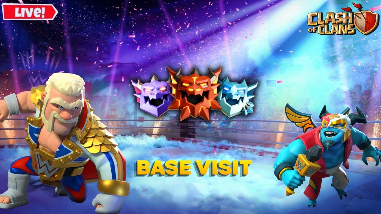 🔴LIVE | Base Visit🔥|| Farming☠️||🤩|#clashofclans #basevisiting #coclive