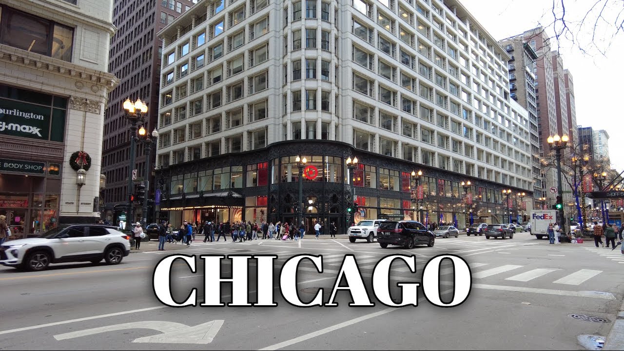 CHICAGO Christmas 2023 ✨Shopping District - State Street & Magnificent Mile Walking Tour [4K 60FPS]