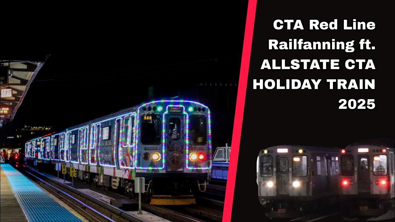 Short CTA Red Line Railfanning at Armitage ft. Allstate Holiday Train 2025 action!