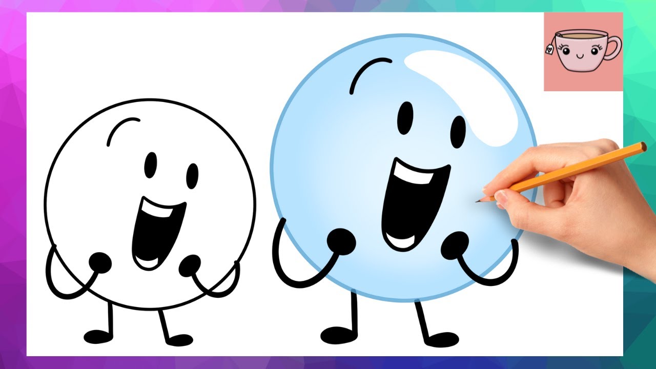How To Draw Bubble from Battle for Dream Island | BFB BFDI | Easy Drawing Tutorial