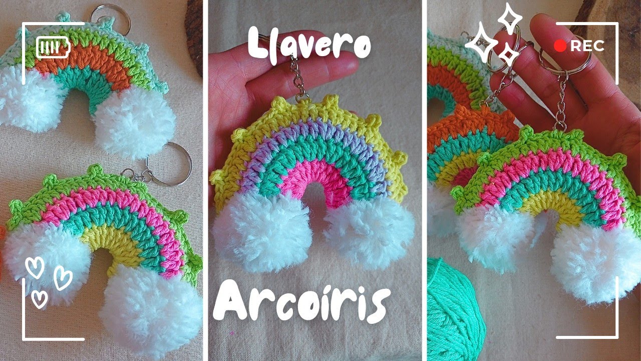 Llavero arcoiris 🌈!!! RAPIDO, FACIL Y BONITO!!!#crochet
