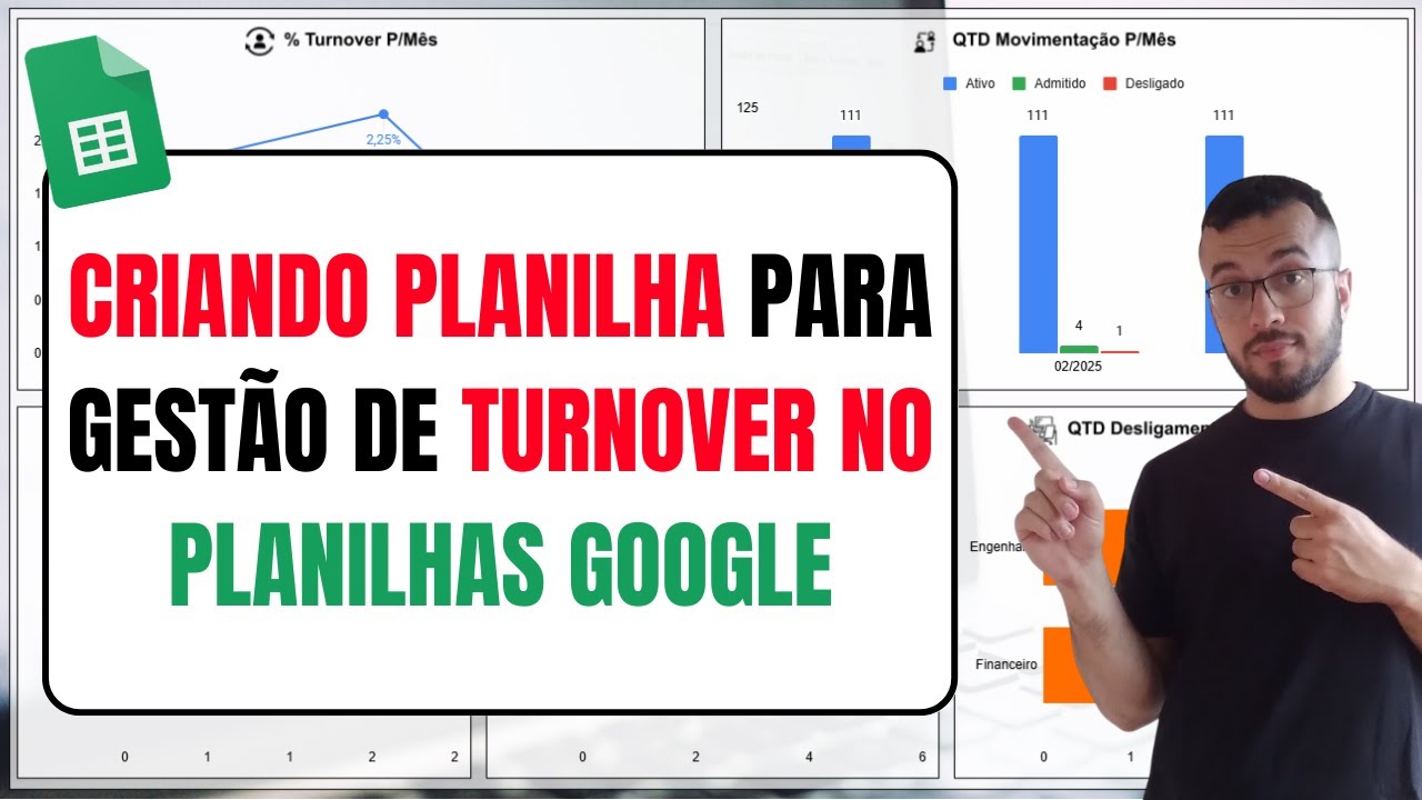 Criando Dashboard e Planilha Para Controle do Turnover no Planilhas Google | Google Sheets