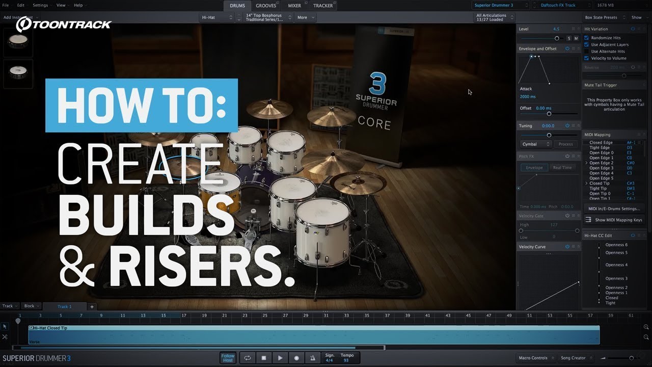 Superior Drummer 3: Как создавать нарастания и подъемы в песне