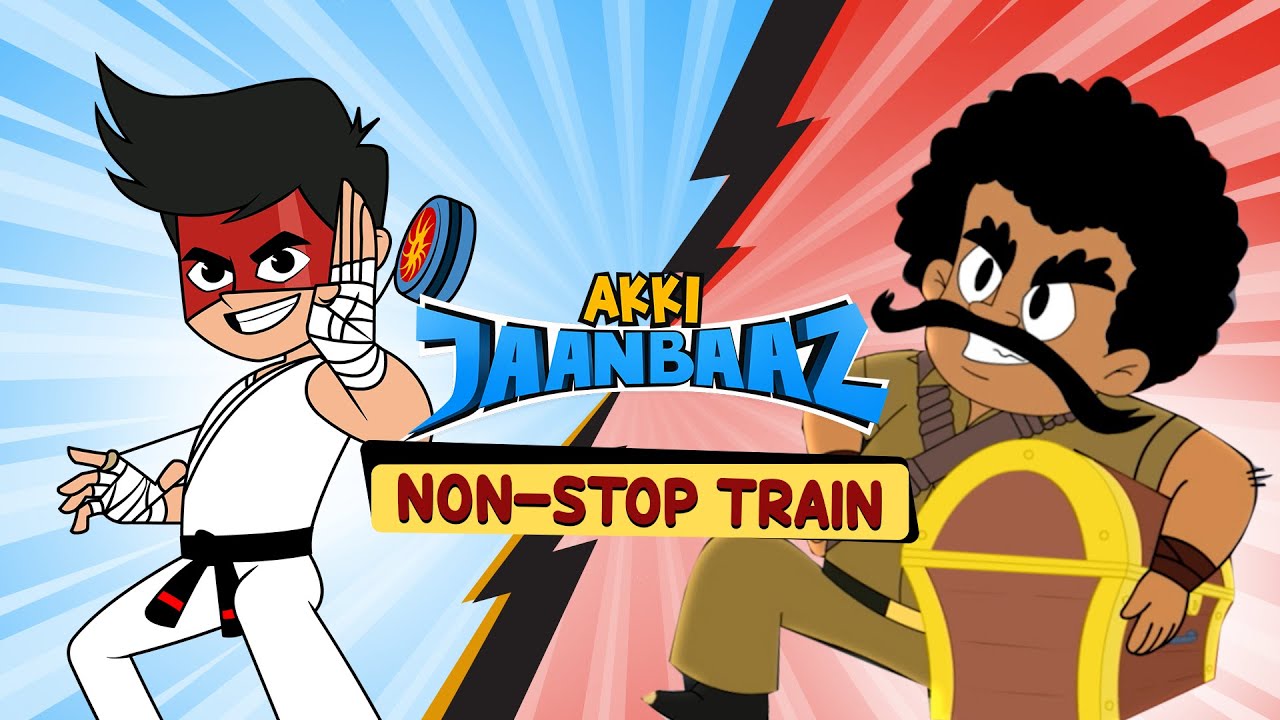 Akki Jaanbaaz - Non-Stop Train Chase | Chuk Chuk Rail Gadi | Hindi Cartoons for Kids | Gubbare TV