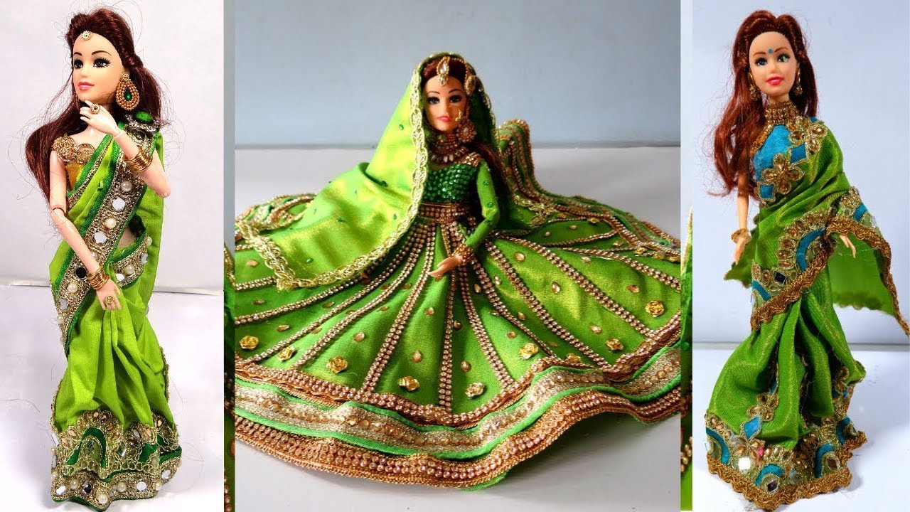 Barbie doll In green Indian outfits| Muslim bride | salwar suit | partywear sarees | festive saree