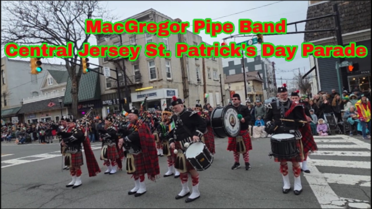 🍀Philly MacGregor Pipe Band in full force &mdash; Jersey vibes #parade #bagpipes #drums #stpatricksday #nj