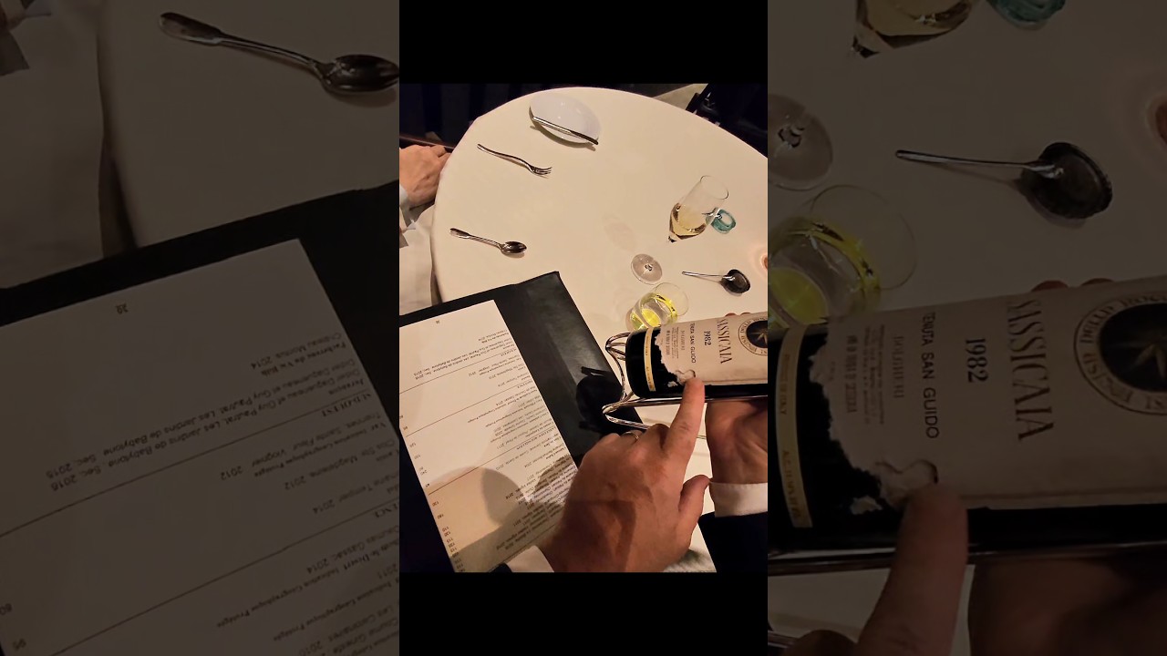 Opening Tableside $1700 1982 Sassicaia #fyp #pov #trending #viral #food #asmr #explore #wow #wine