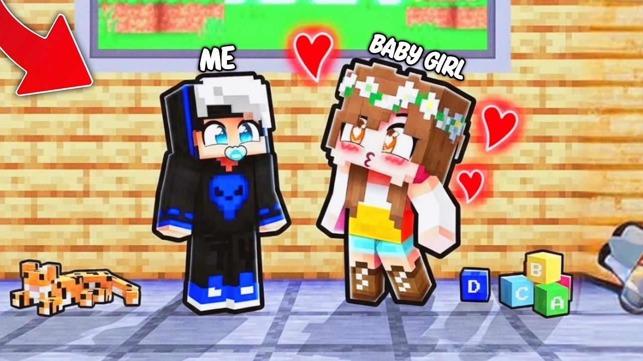 😂BABY GIRL Has a Crush on BABY INSECT in Minecraft!