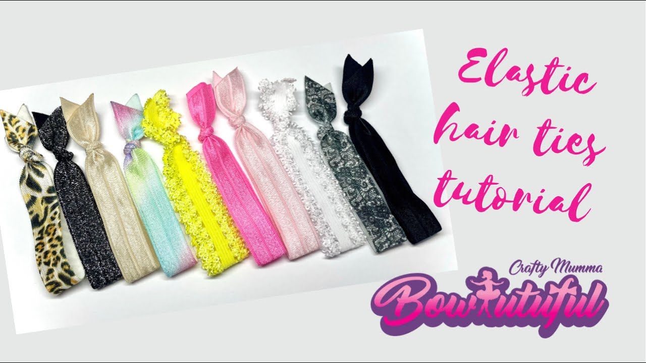 How to make F.O.E elastic hair ties. DIY hair bow tutorial  🎀 laços de fita: