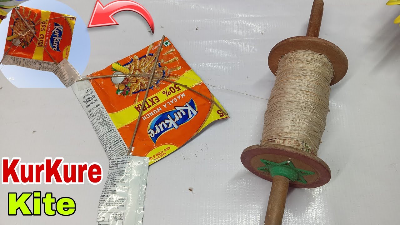 How to Make a Kurkure Packet Kite | How to Make Kite | Waste Plastic Kite Making 