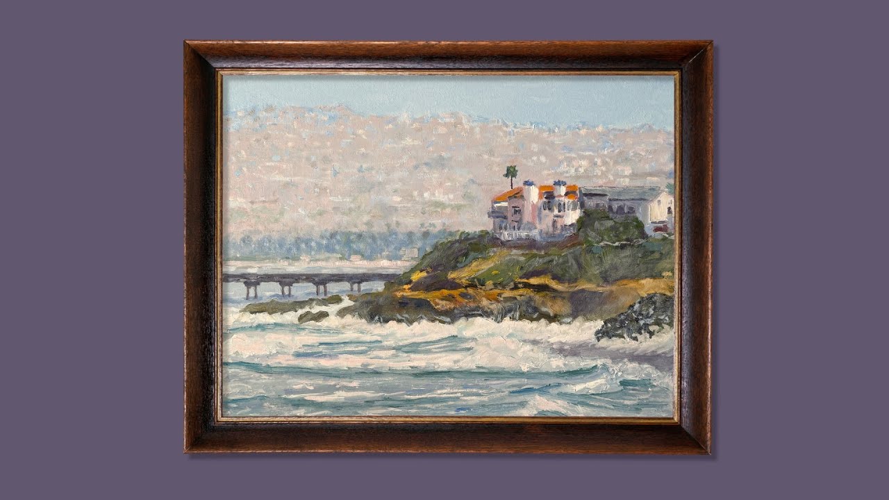 Ocean Beach Oil Painting | &ldquo;Cliffside House&rdquo; Coastal Art Inspiration