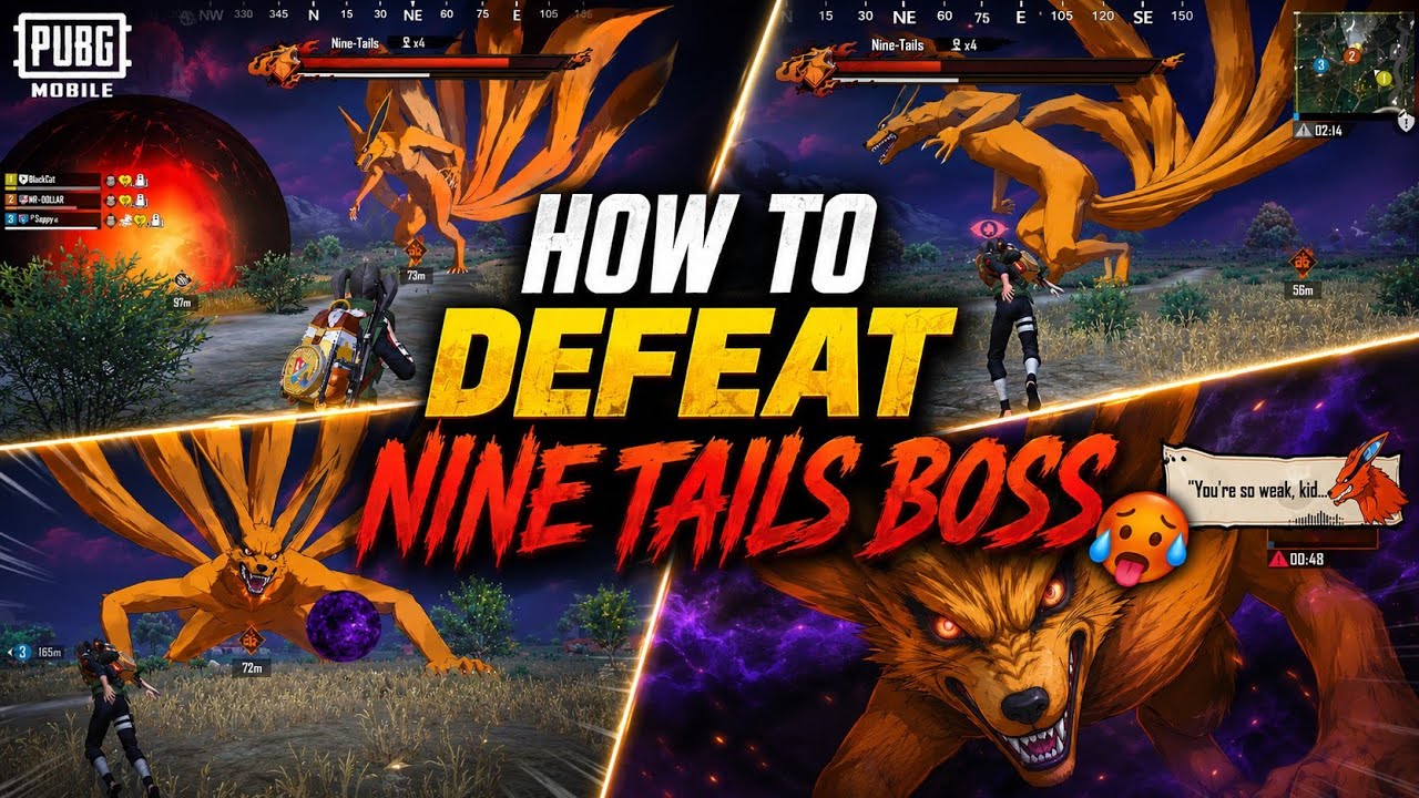 HOW TO KILL NINE TAILS IN PUBG 🤯 HOW TO DEFEAT NINE TAILS IN PUBG ✅ HOW TO EASILY KILL NINE TAILS