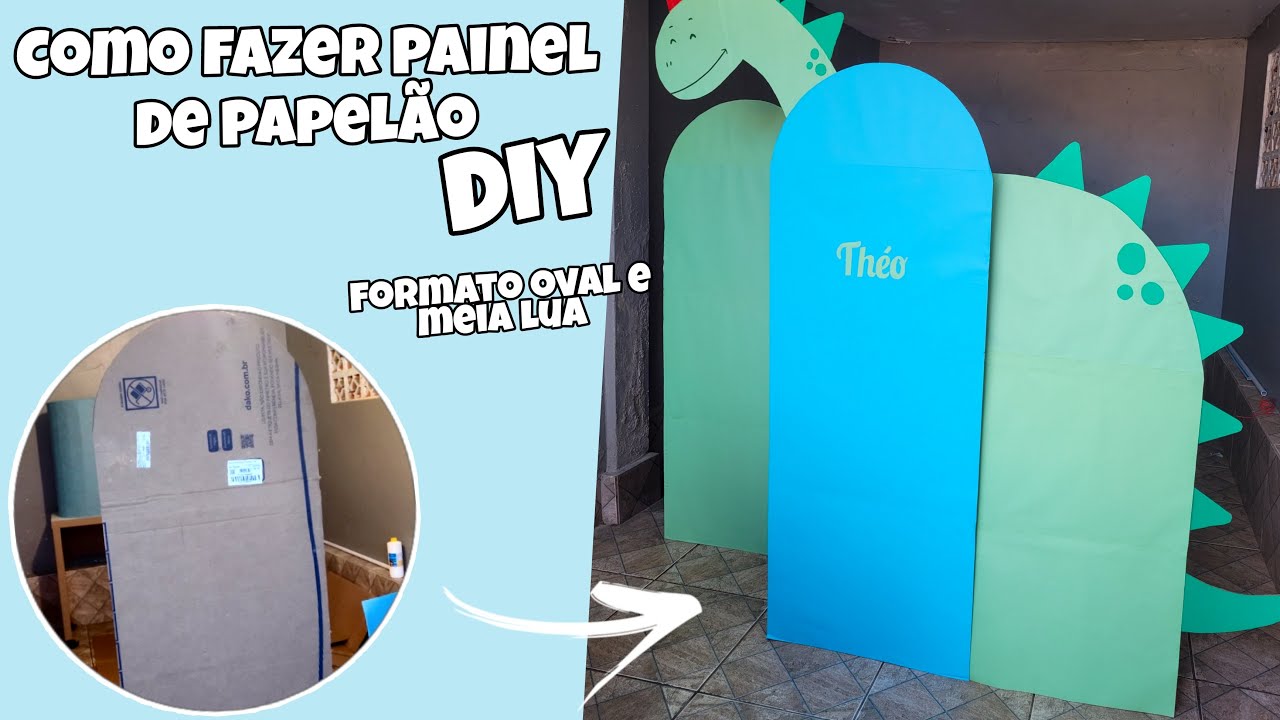 COMO FAZER PAINEL DE PAPELÃO  FORMATO OVAL E MEIA LUA/DIY