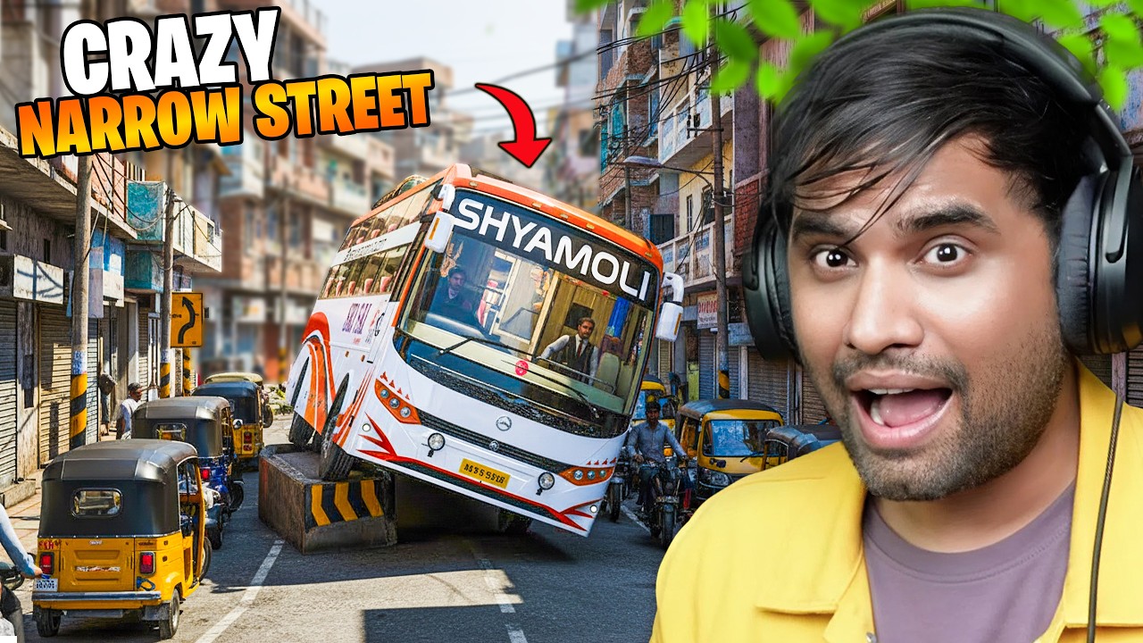 INDIAN BUS VS NARROW STREET...