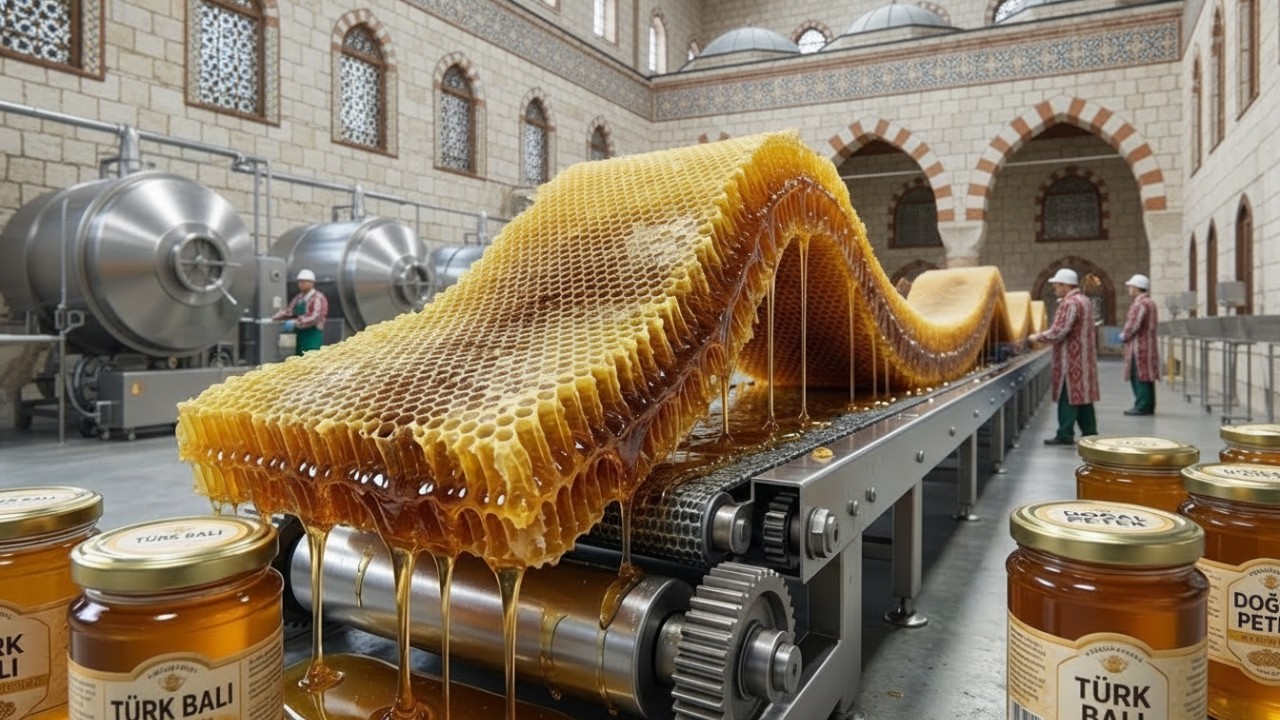 Inside a Turkish Honeycomb Factory – Genius Beekeeping Method Revealed!