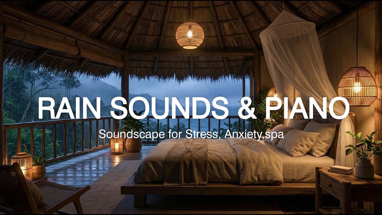 Rain Sounds for Deep Sleep - Warm Bedroom Music for Stress Relief, Anxiety Ease, and Meditation