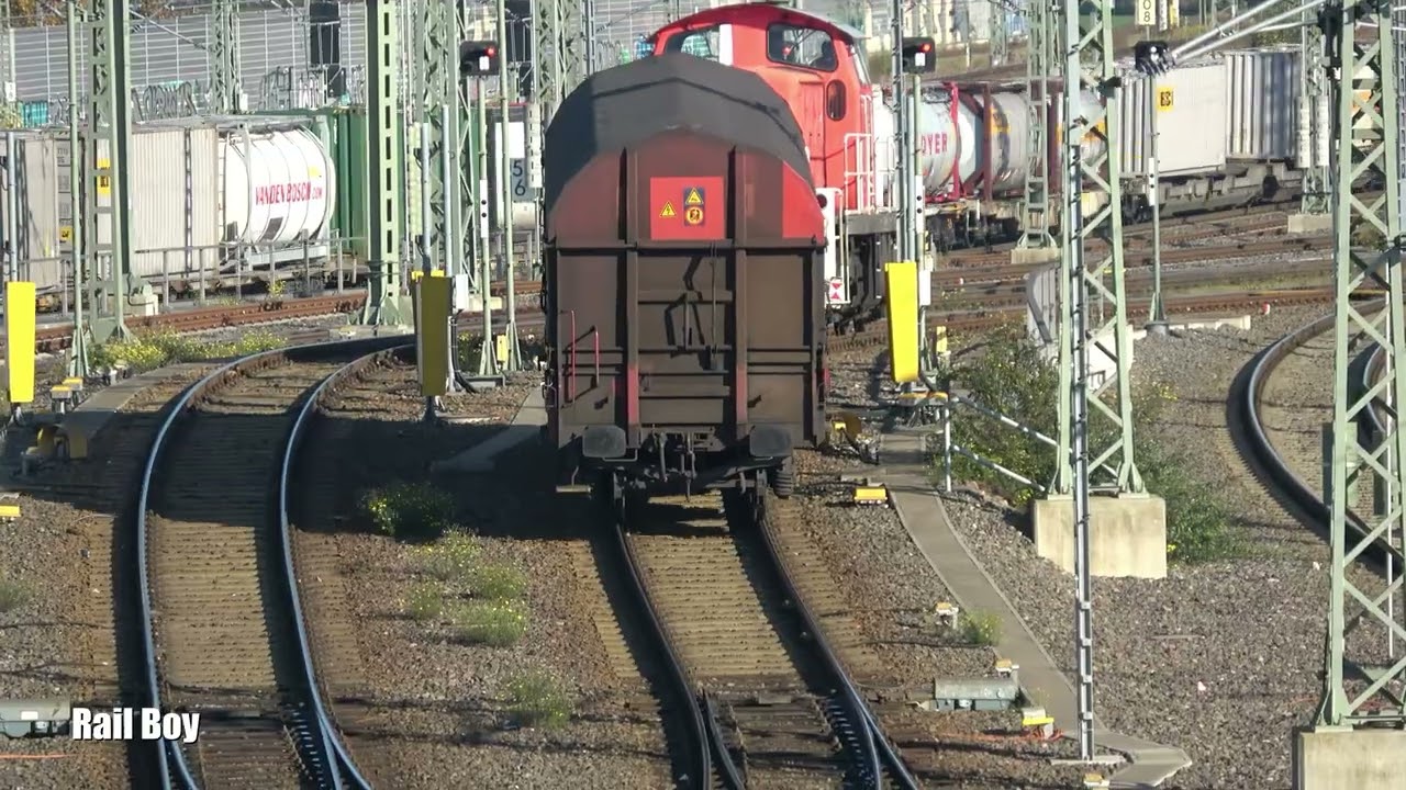 Ablaufberg Rangierbahnhof Halle Saale 2 V90 DB Wagen sortieren Eisenbahn 11-2025 4k Marshalling Yard