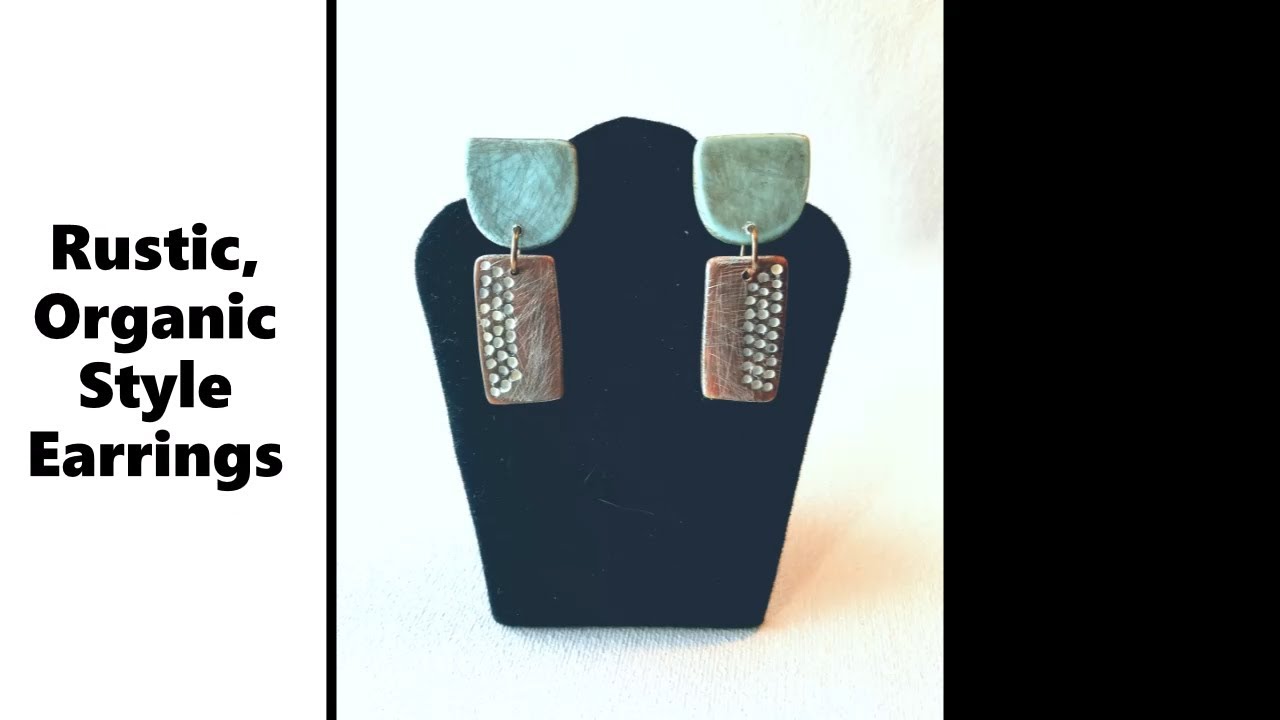 Rustic Polymer Clay Earrings with Sanding and Staining Texture