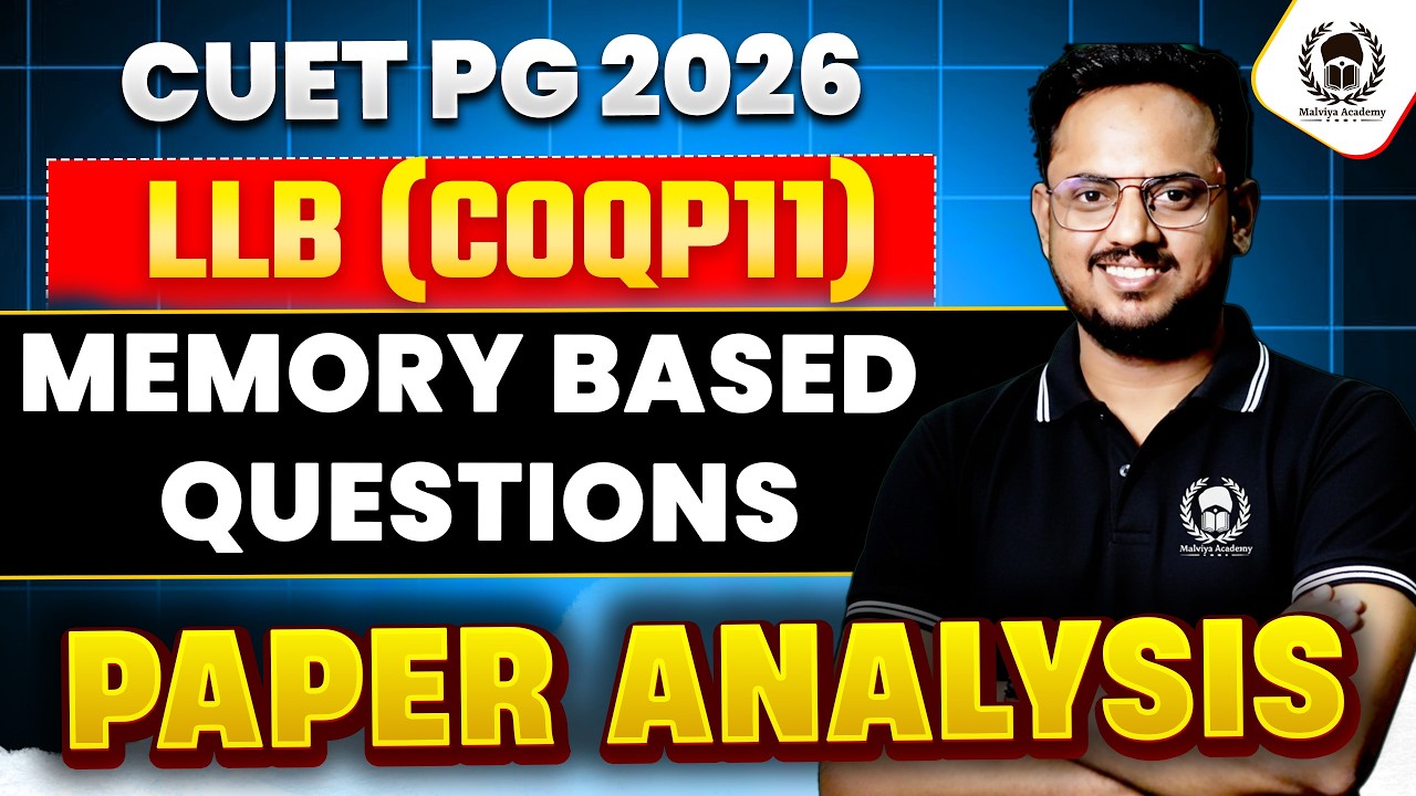 CUET PG 2026 LLB Paper Analysis & Memory Based Question | Rishav Sir