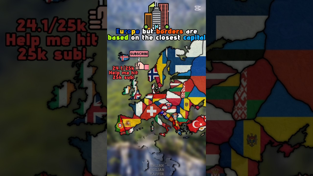 Europe but borders are based on the closest capital   #mapping