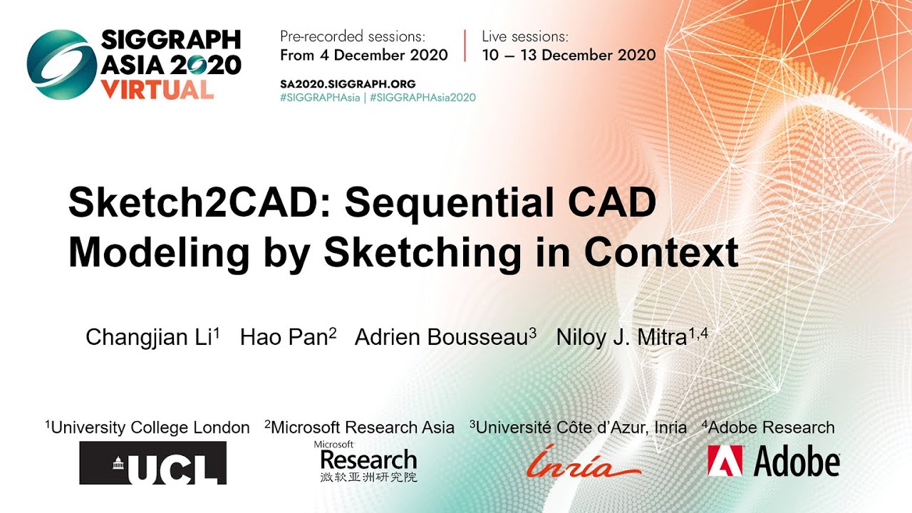 Sketch2CAD: Siggraph Asia 2020 presentation