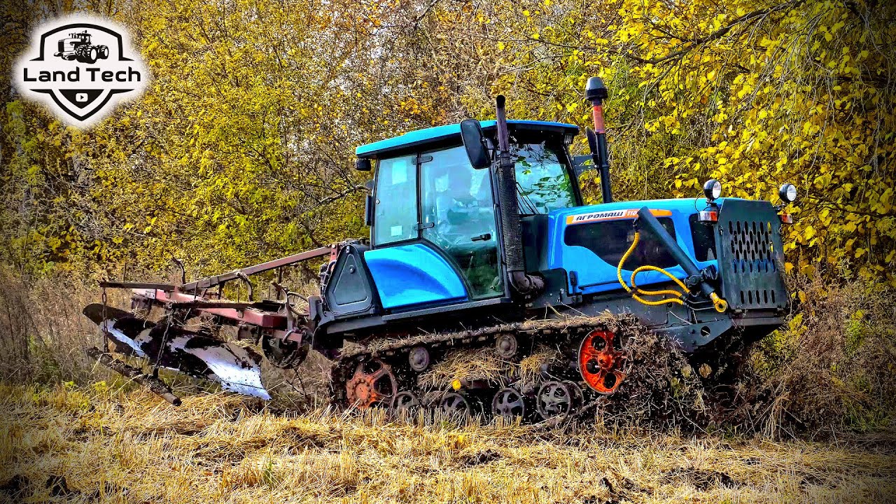 Новый гусеничный трактор АГРОМАШ-110ТГ на вспашке. Д-260 теперь тянет лучше, чем А-41!