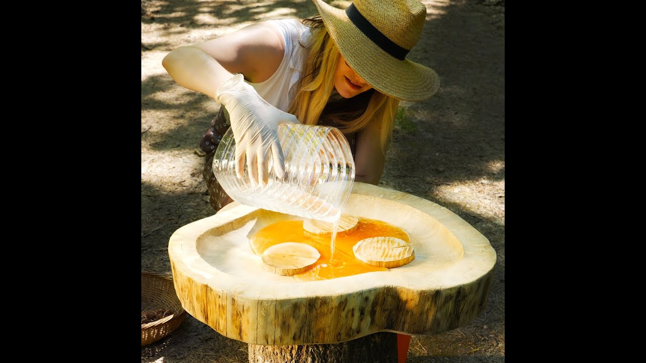 OMG 🙀 She makes epoxy table in the heart of the forest 🌿 #shorts #planting #forest #garden #diy