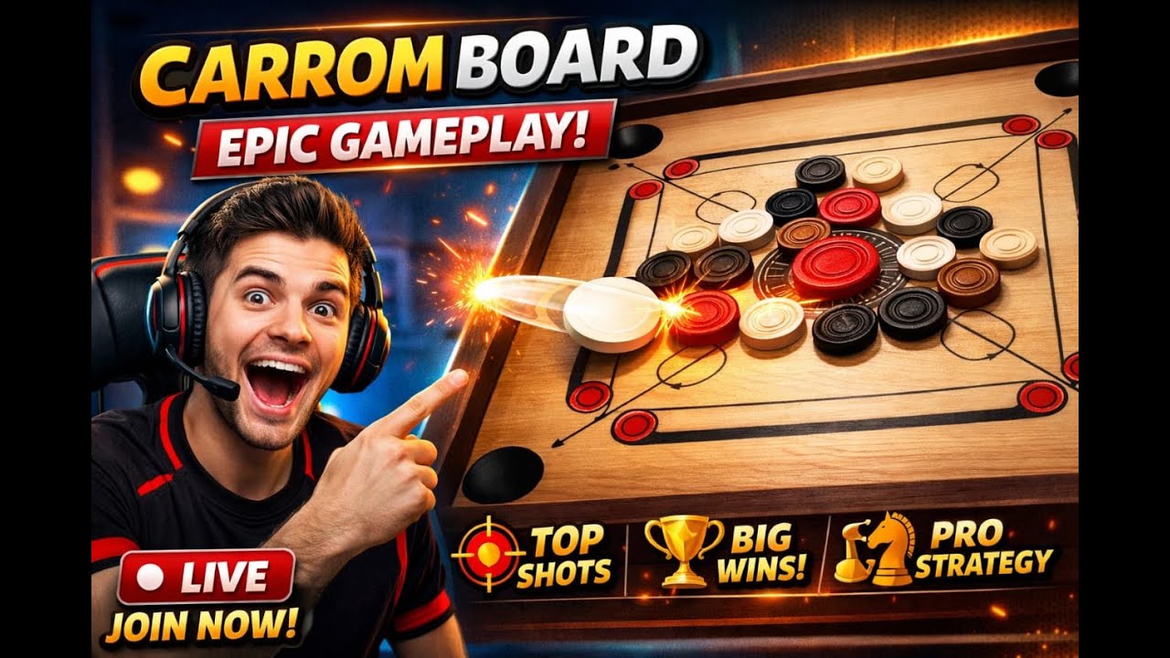 Carrom Clash live  Where  Stream – Friendly Challenge Real Players-Family & Friendly Entertainment