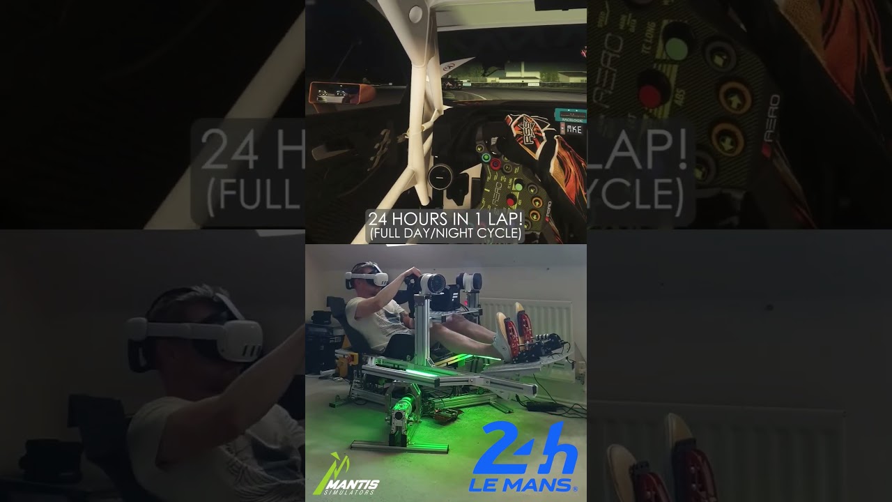 Le Mans in 1 lap &ndash; full 24h cycle on the Mantis FS3 3DOF motion sim. #simracing #lemans24