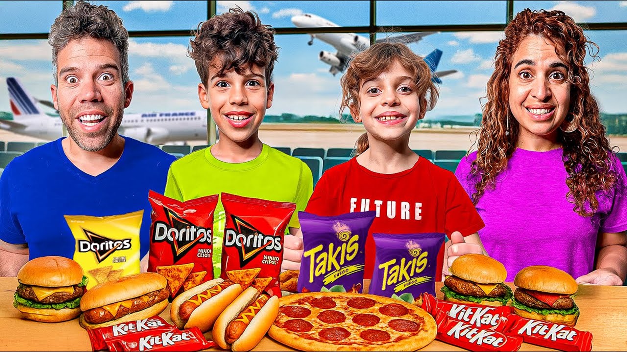 24 HORAS COMIENDO COMIDA de AEROPUERTO|4PLUSONE