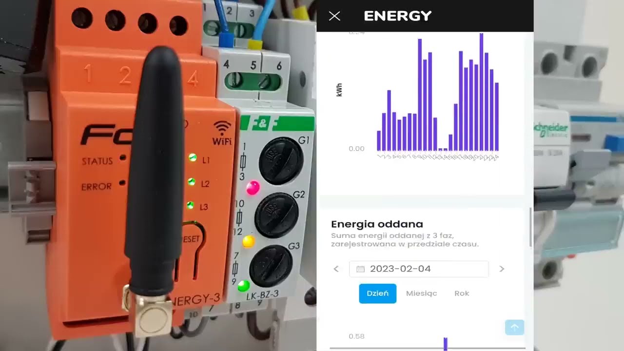 Licznik zużycia i produkcji energii elektrycznej systemu FOX WI MEF 3 FOTOWOLTAIKA