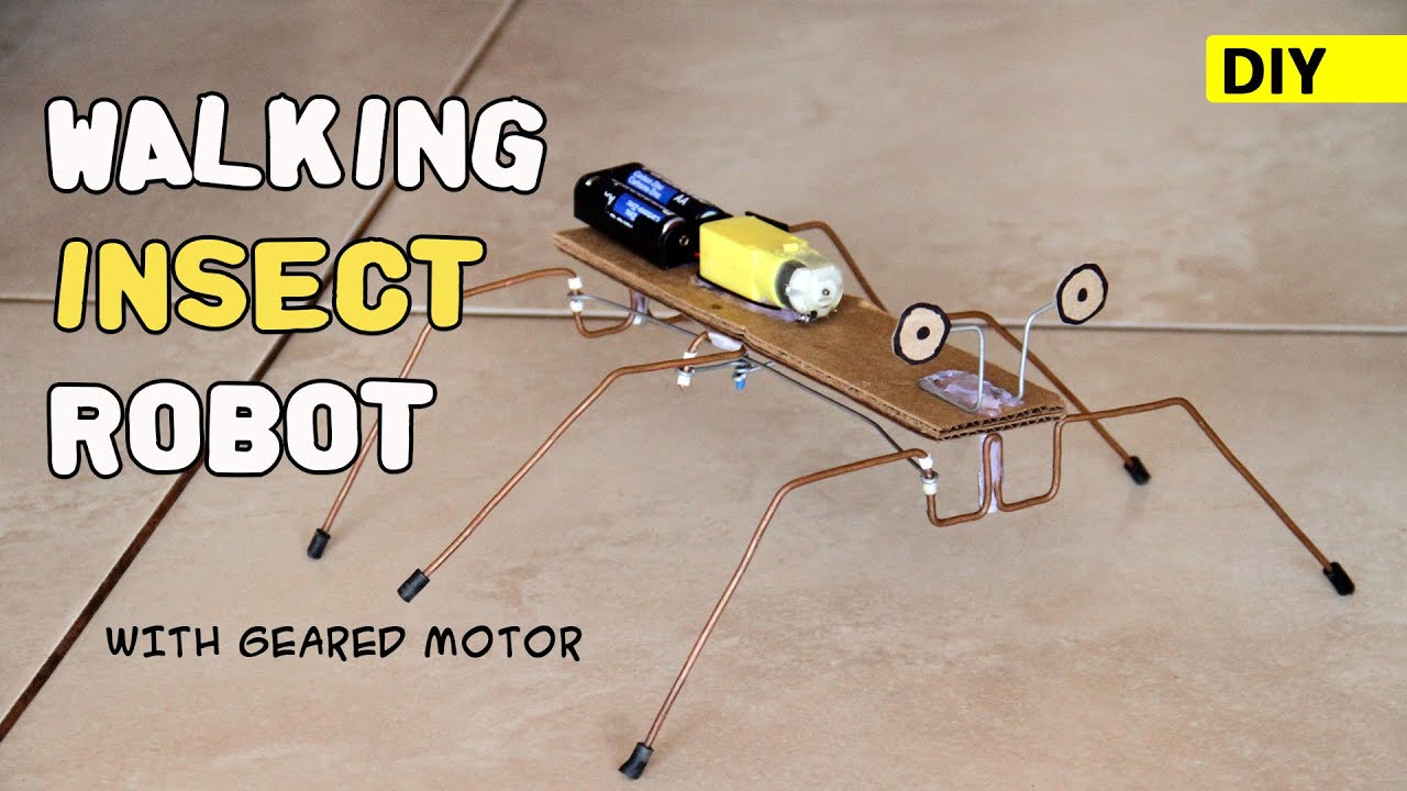 How to make a Simple Walking Insect Robot | Motorized DIY