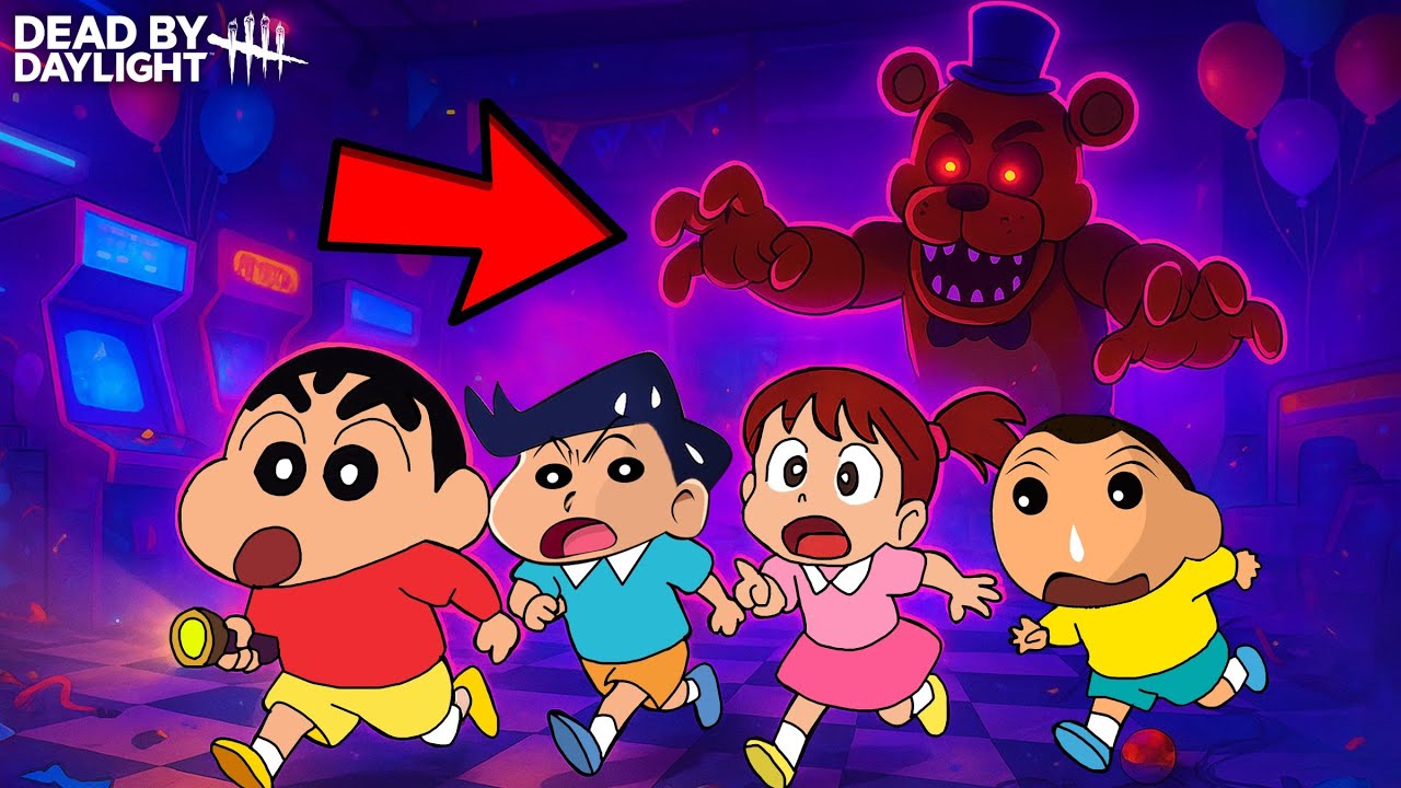 Shinchan And Friends Trying To Escape The Springtrap In DBD 😱 | Shinchan Playing Dead By Daylight 😂
