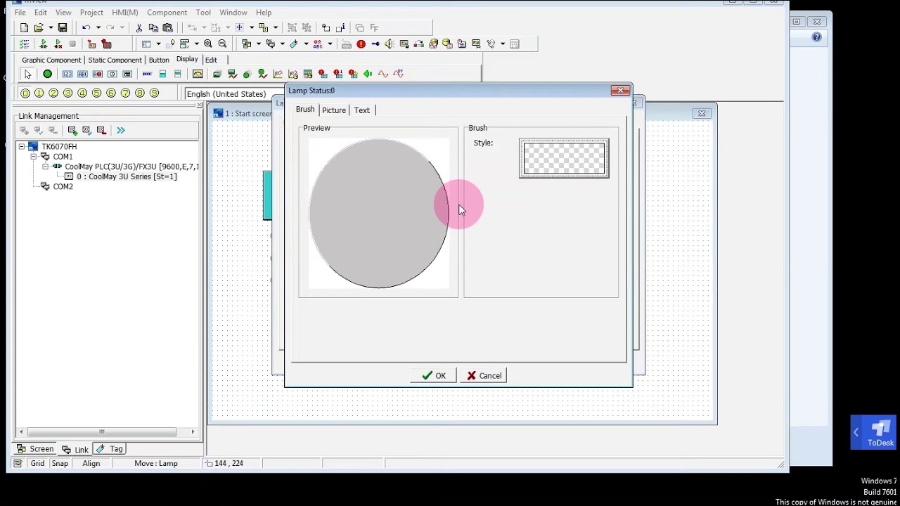 Computer monitor PLC status via Coolmay mView software