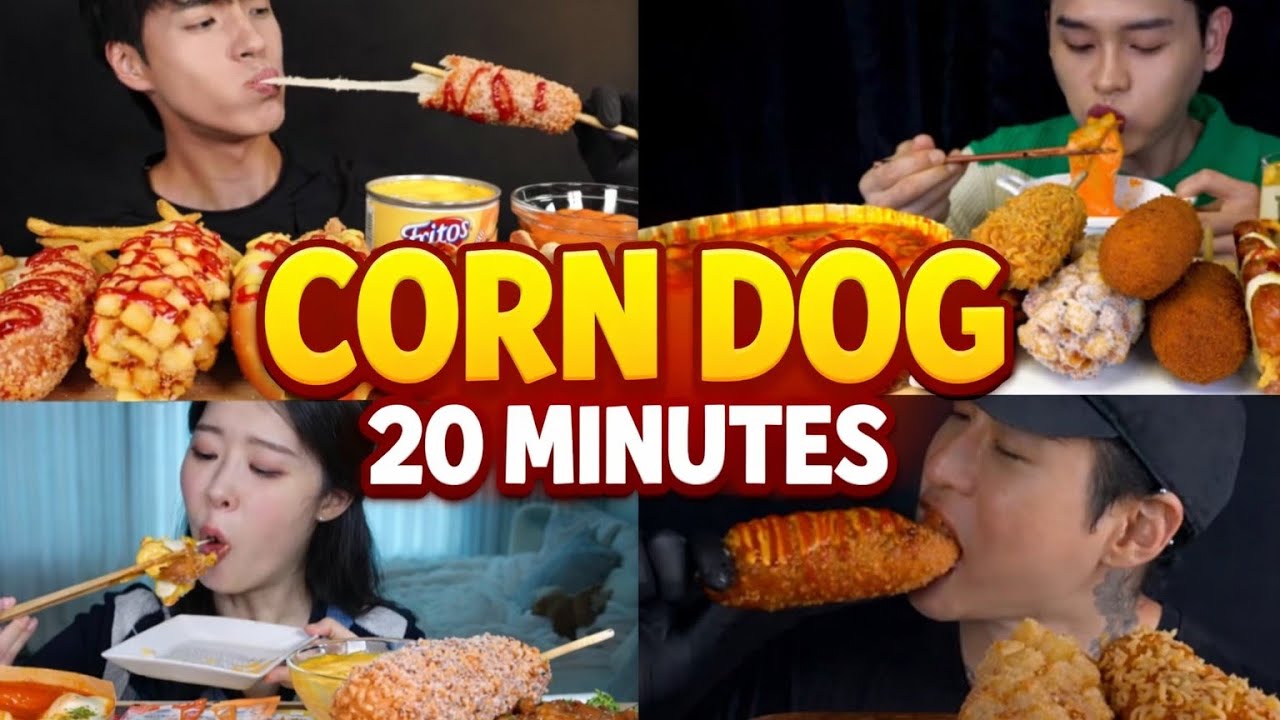 🔥 20 Minutes of CORN DOG Mukbang!