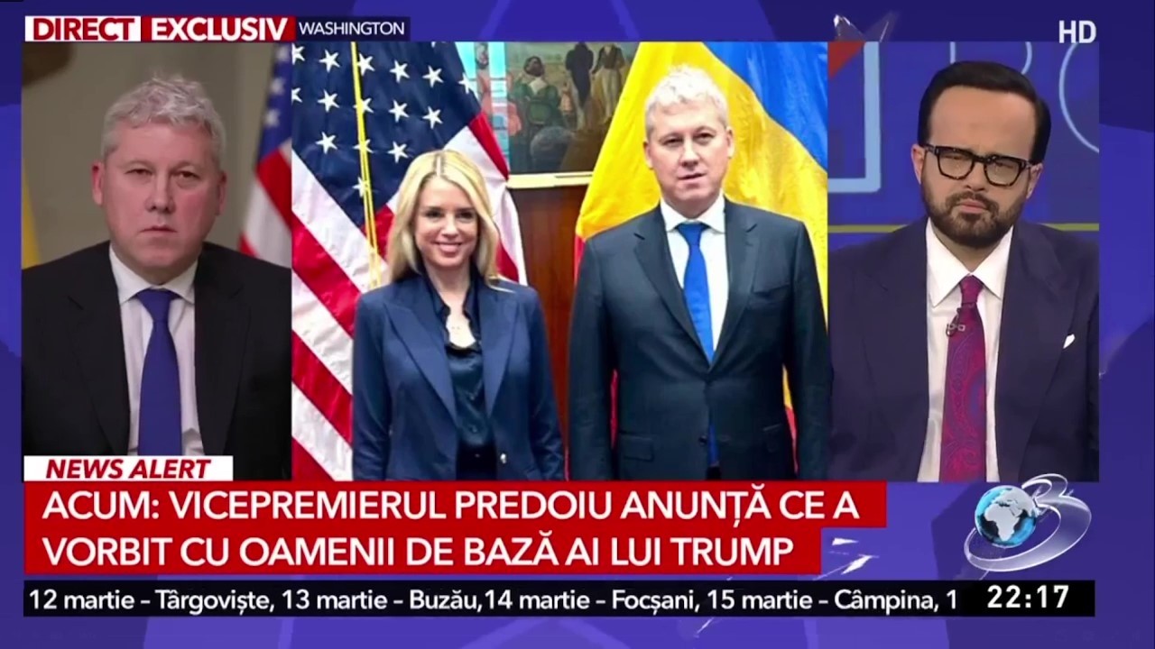 În direct de la Washington: vicepremierul Cătălin Predoiu, invitat la Antena 3
