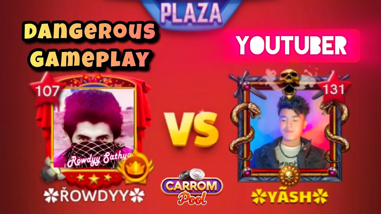 🥳Rowdyy Vs Youtuber BK Yash🥳 Dangerous Gameplay ⭐ Carrom pool Rowdyy