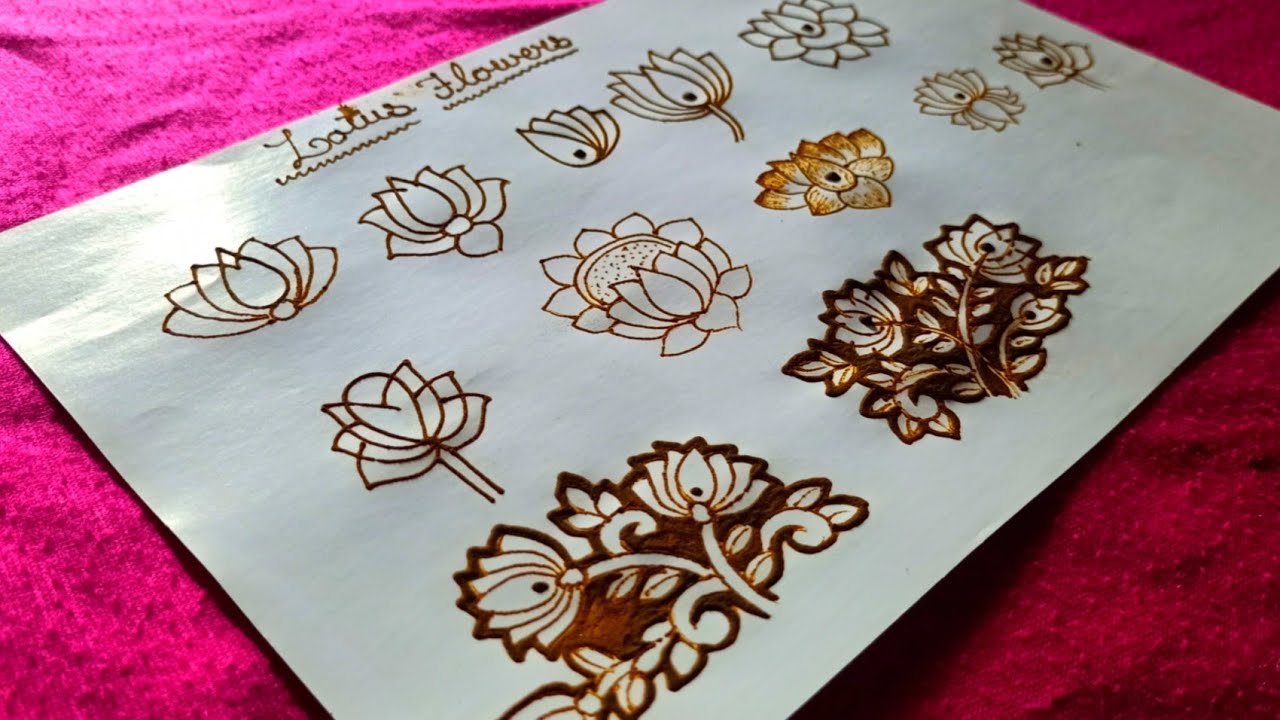 Beginners mehndi:- Easy lotus flower mehndi design for beginners