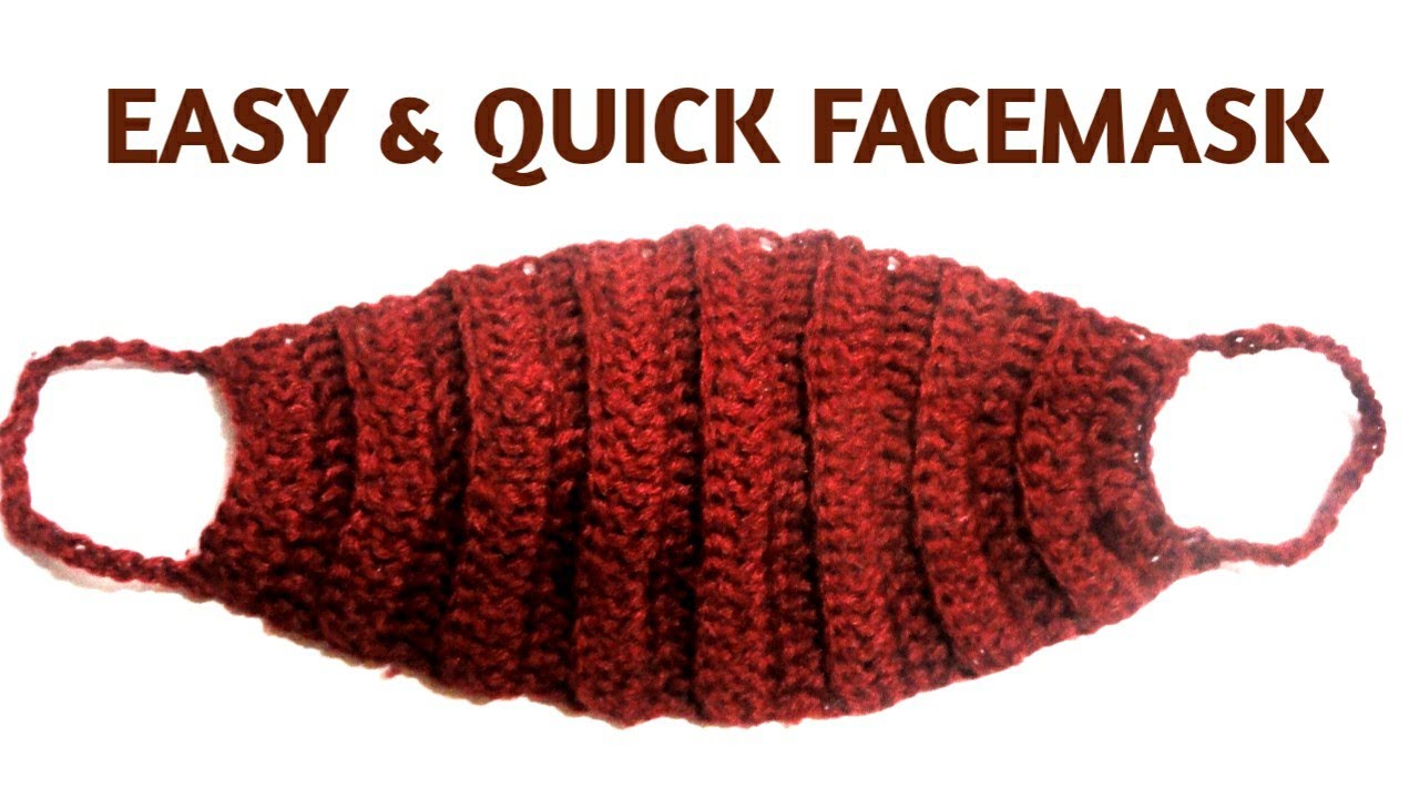 How to Crochet Quick and Easy Face Mask #crochettutorial #crochetfacemask  home made mask