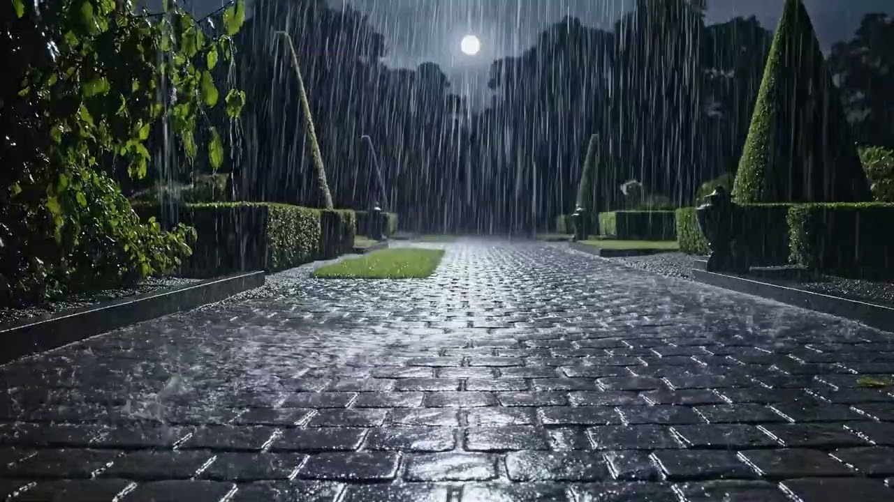 Sleep or Relax with Storm Sounds – Thunder & Rain in a Dark Forest