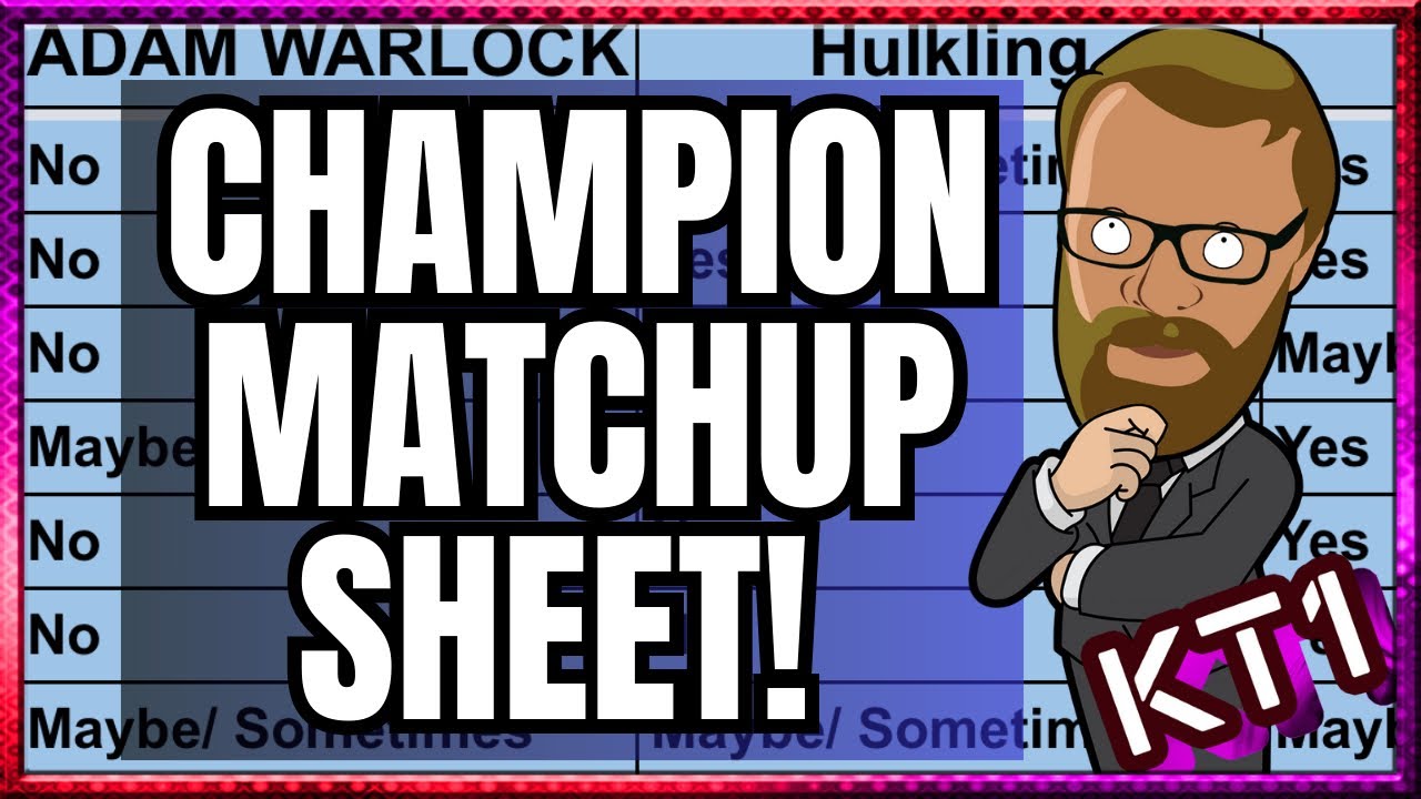 Champion Matchup And Rankings Sheet! V1.0 Oct 2023