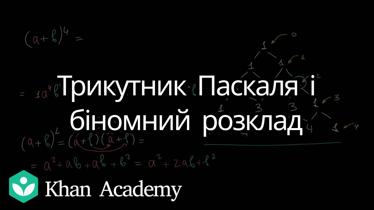 Трикутник Паскаля і біномний розклад | Академія Хана