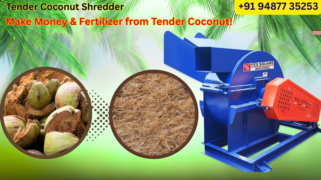 Tender Coconut Shell Shredder | Shred Tender Coconut in Seconds | +91 94867 35253,  +91 94867 45253
