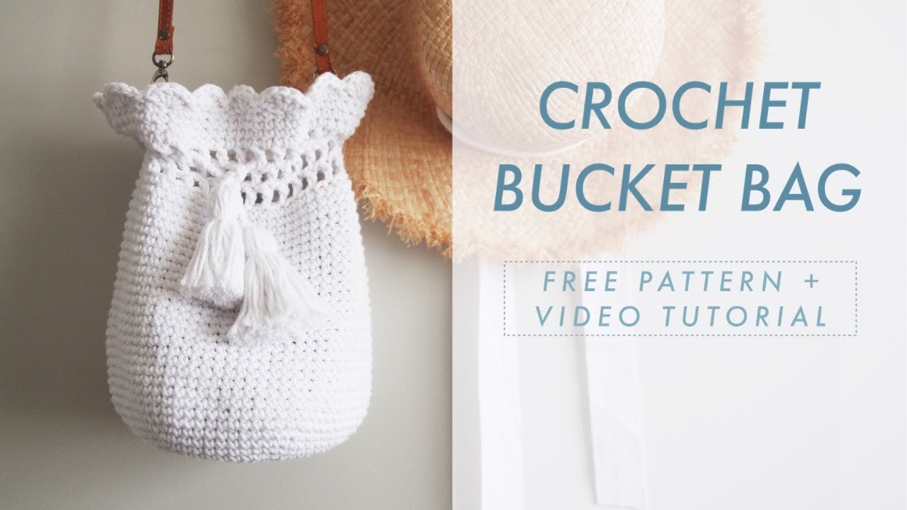 Scallop Crochet Bucket Bag DIY tutorial