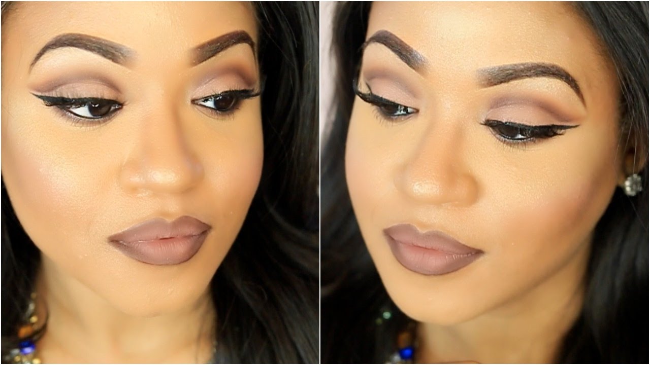Neutral Cut Crease + Brown Ombrè Lips Makeup Tutorial